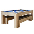 Hathaway Newport 7-ft Pool Table Combo Set with Benches - Rustic Gray Finish
