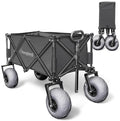 Beach Wagon with Big Wheels for Sand - All Terrain Steel Frame Utility Cart with 9" Pneumatic Tires, Collapsible Folding Design (Sand Warrior RX800 Green)
