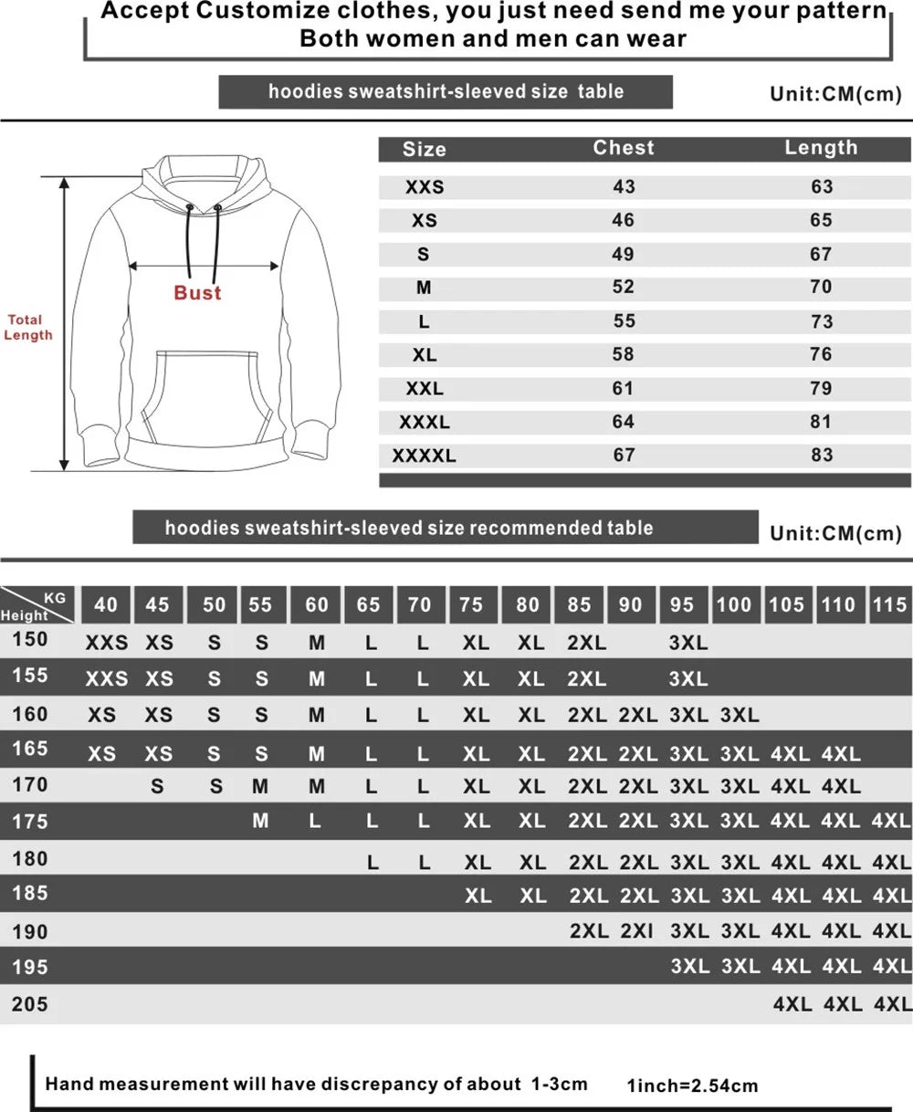 Long Sleeve Sweatshirt Hoodie for Men and Women C32627