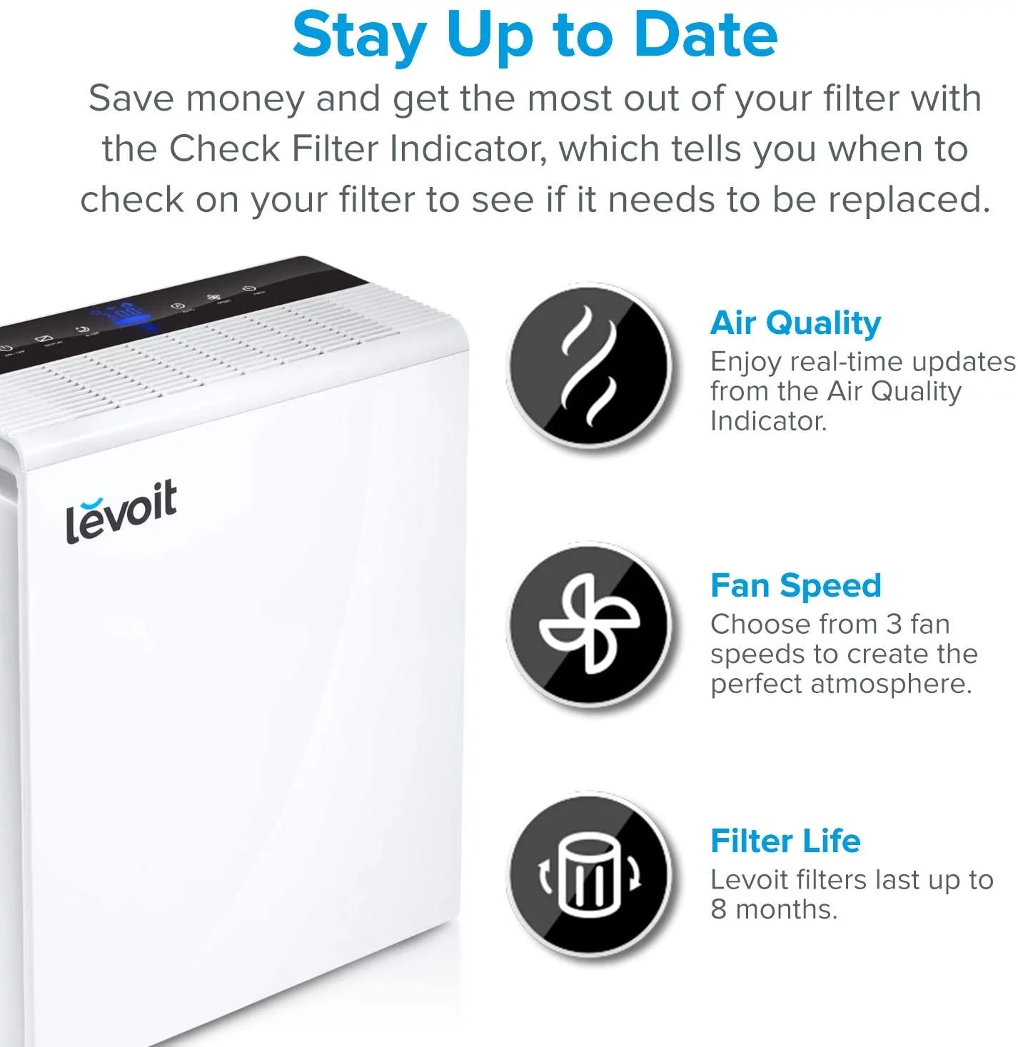Compact HEPA Air Purifier for Smoke and Odors L345045