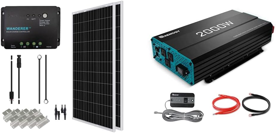 200 Watt 12 Volt Monocrystalline Solar Panel Starter Kit with 30A PWM Charge Controller U66404