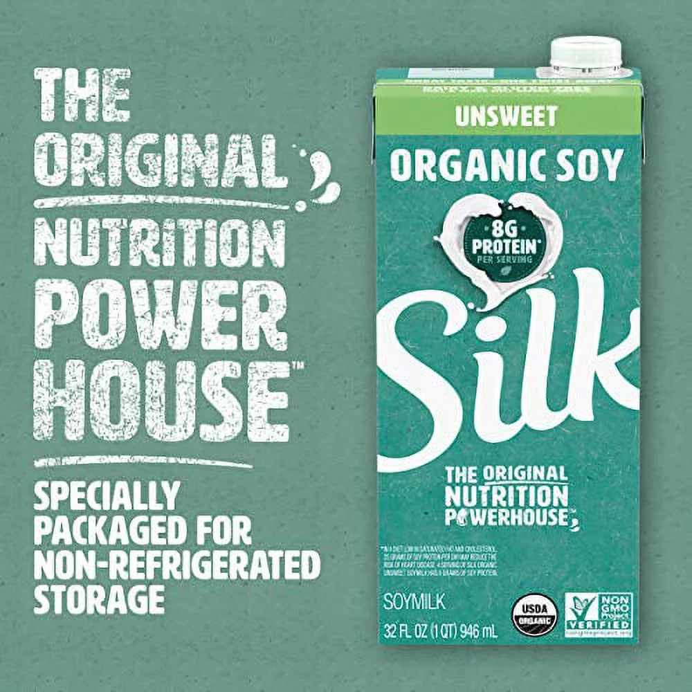 Organic Unsweetened Soy Milk, 32 Fl Oz (Pack of 6) I4824