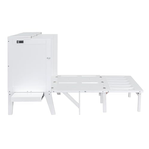 Full Murphy Bed with Desk, USB Port and Shelves E838836