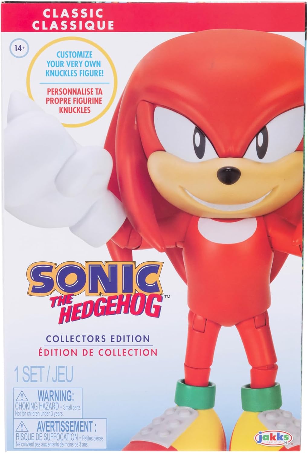 Knuckles Action Figure with Customizable Face Expressions and Holographic Display Base V879098