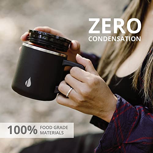 Insulated Coffee Mug with Lid & Handle, Triple Wall Stainless Steel, 16oz X529