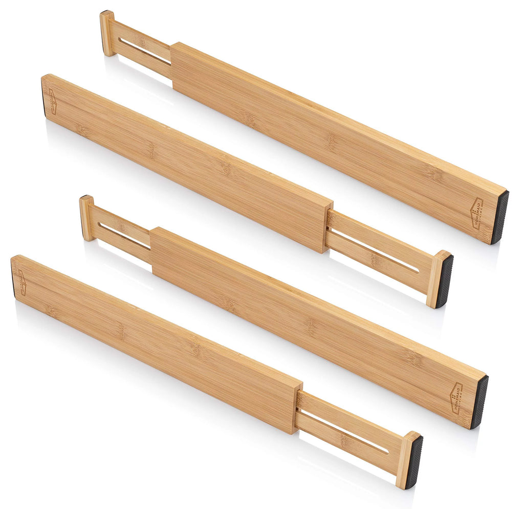 Bamboo Drawer Dividers - Adjustable Expandable Organizer K5418