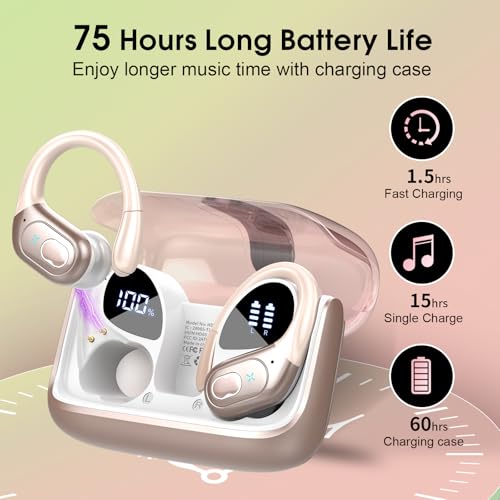 Wireless Earbuds Bluetooth 5.4 with Earhooks, IPX7 Waterproof P475856