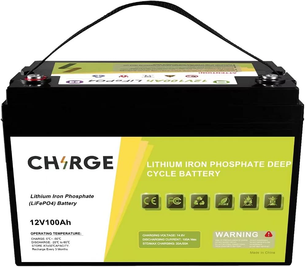 12V 100Ah LiFePO4 Battery with Built-in BMS for RV, Home Energy Storage and Off-Grid I29606