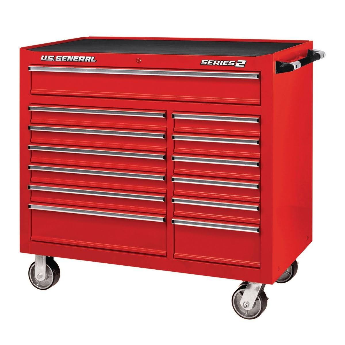 U.S. General 44 in. x 22 in. Double Bank Roller Cabinet, Red 64281
