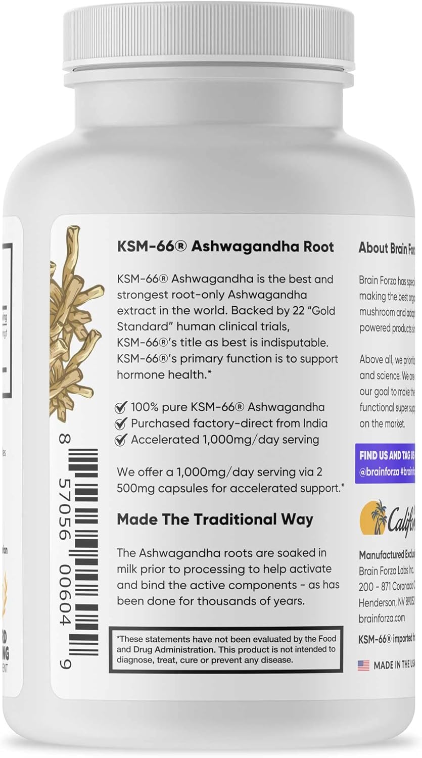 KSM-66 Ashwagandha Root Extract 1000mg, 90 Capsules K309489