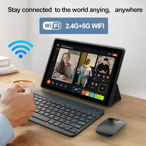 10 inch 2 in 1 Tablet with Keyboard Mouse Case Stylus, 8GB+64GB, IPS Touch Screen G53405
