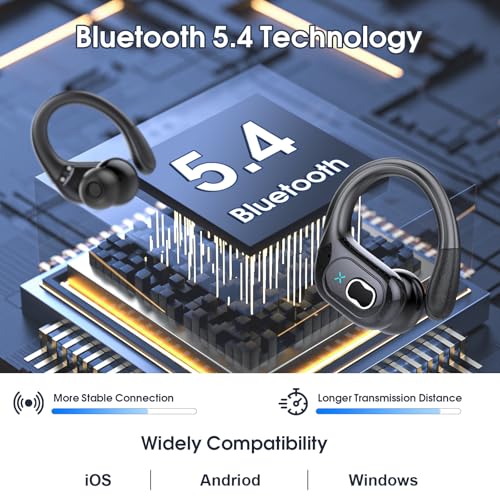 Wireless Earbuds Bluetooth 5.4 with Earhooks, IPX7 Waterproof P475856