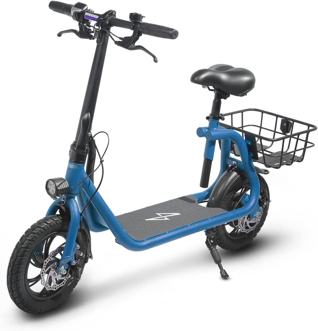 Foldable Electric Scooter for Adults with Seat and Basket B8430