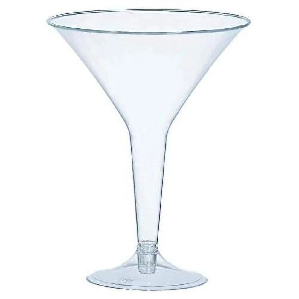 plastic martini glasses, 20 count (pack of 1), clear