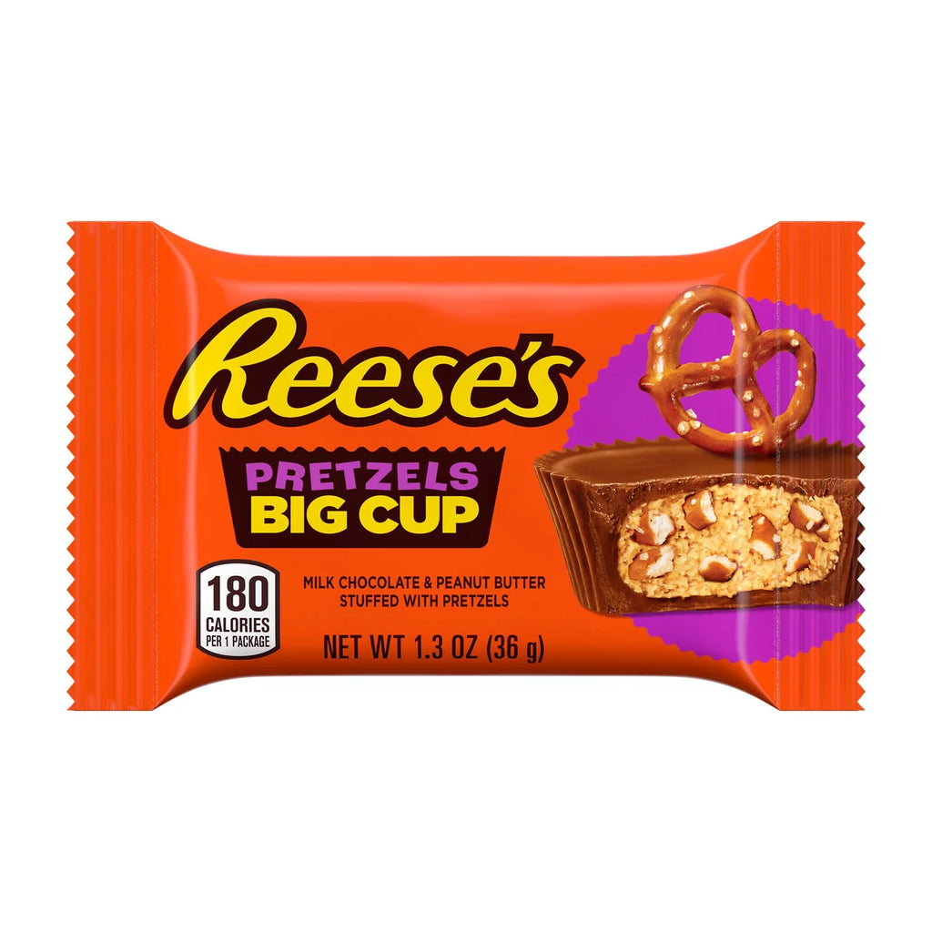 Milk Chocolate Peanut Butter Cups with Pretzels, 1.3 oz, 16 Count D555