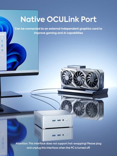 Mini PC AMD Ryzen 7 8845HS, 32GB DDR5 1TB SSD, Triple Display, OCuLink Port R88353