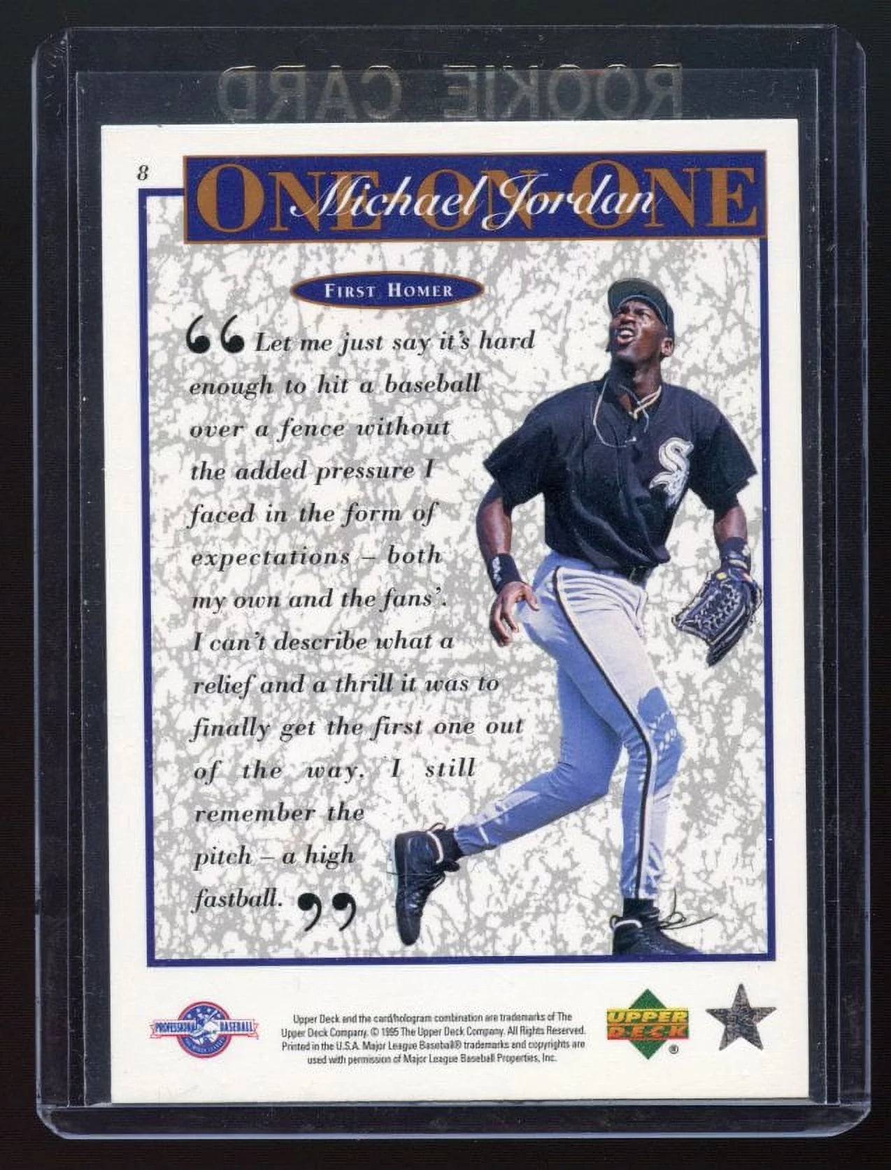 1995 Upper Deck One on One Michael Jordan White Sox Rookie Card Z603