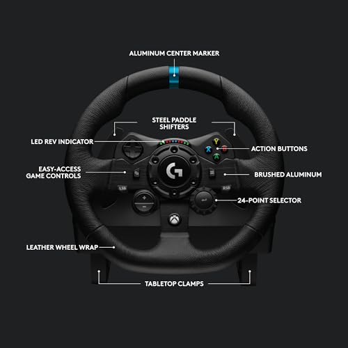 Racing Wheel and Pedals with Force Feedback, Gaming Steering Wheel for PS5, PS4, PC, Mac, Black W946