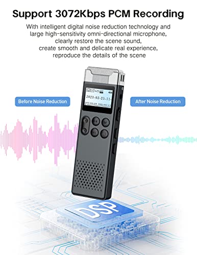 80GB Digital Voice Activated Recorder with Playback for Lectures Meetings V982