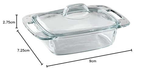2-Qt Glass Casserole Dish with Lid, Tempered Glass Baking Dish with Large Handles O416053