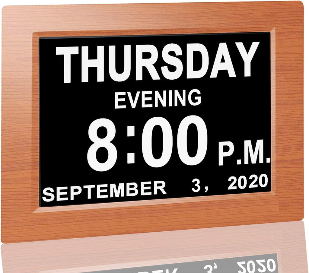 Digital Calendar Alarm Clock with 8 Inch Large Screen for Seniors Y400416