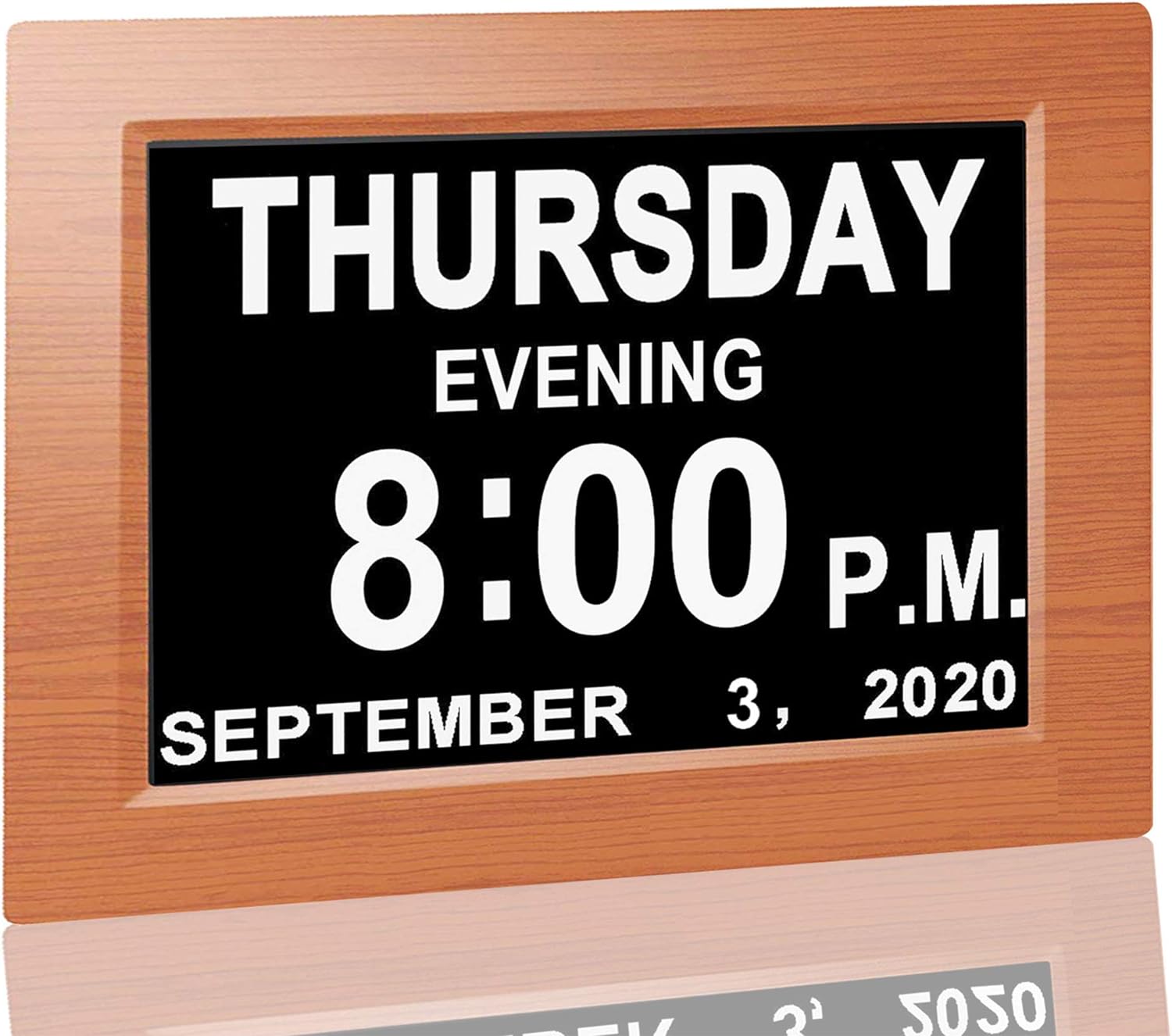 Digital Calendar Alarm Clock with 8 Inch Large Screen for Seniors Y400416