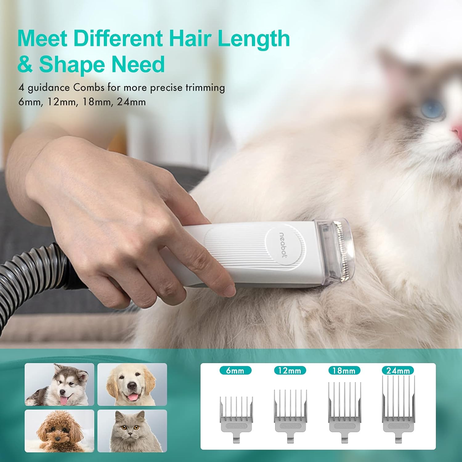 Pet Grooming Kit & Vacuum Suction for Dogs and Cats N499