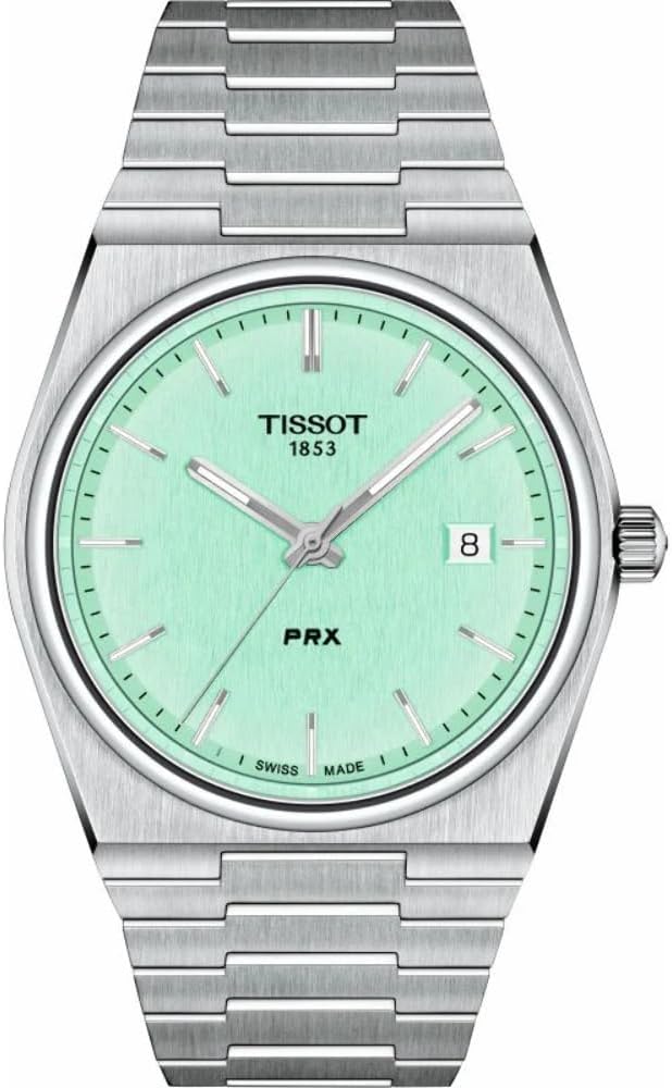 Tissot Mens PRX 316L Stainless Steel case Quartz Watches, Grey, Stainless Steel, 12 (T1374101109101)
