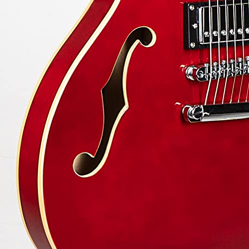 Semi-Hollow Electric Guitar with Stainless Steel Frets Red K5500