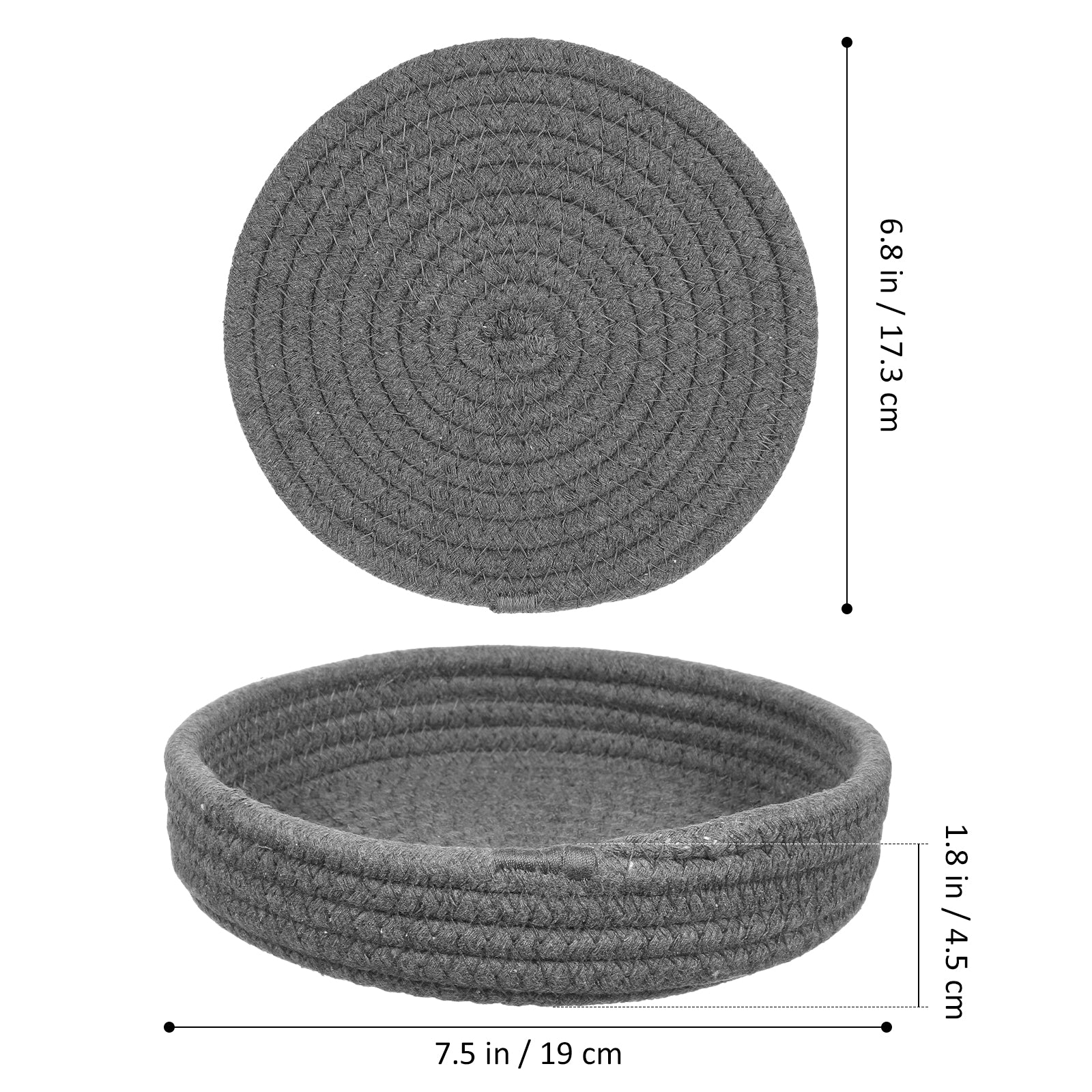 Round Woven Cotton Rope Placemat Set with Coasters M5852