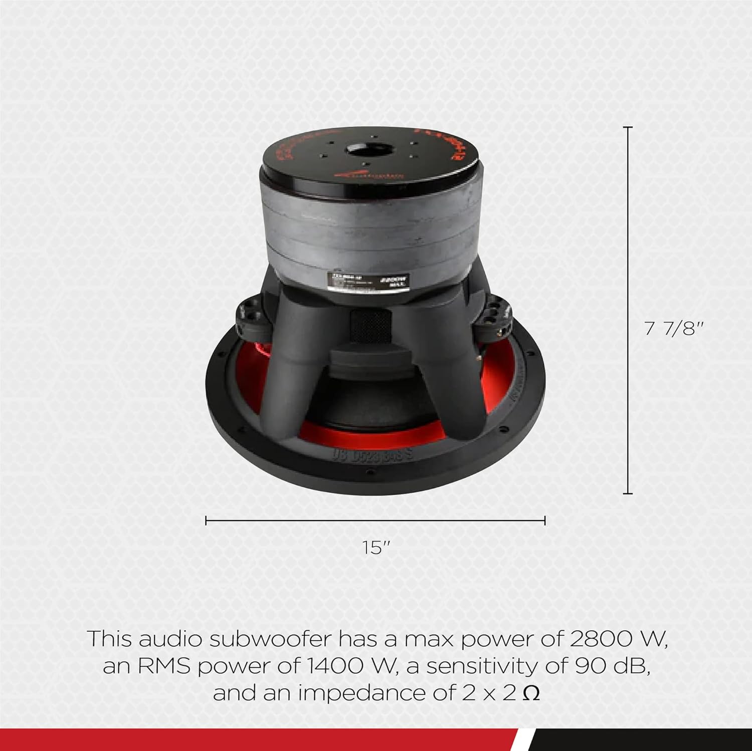 15 Inch Dual 2 Ohm DVC Car Audio Subwoofer Speaker System V5380