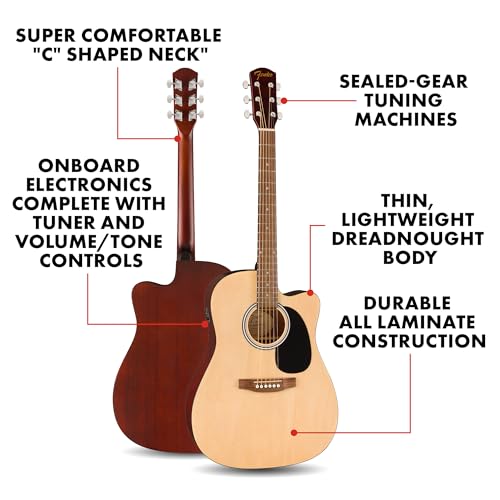 Acoustic Electric Guitar with Built-in Tuner and Tone Controls H2979