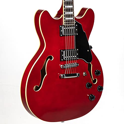 Semi-Hollow Electric Guitar with Stainless Steel Frets Red K5500