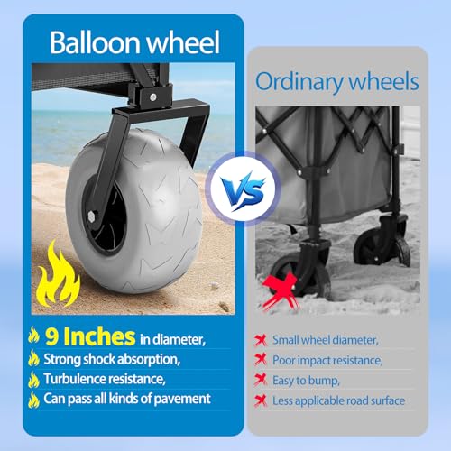 Collapsible Beach Wagon with All-Terrain Wheels and Detachable Cooler U3960