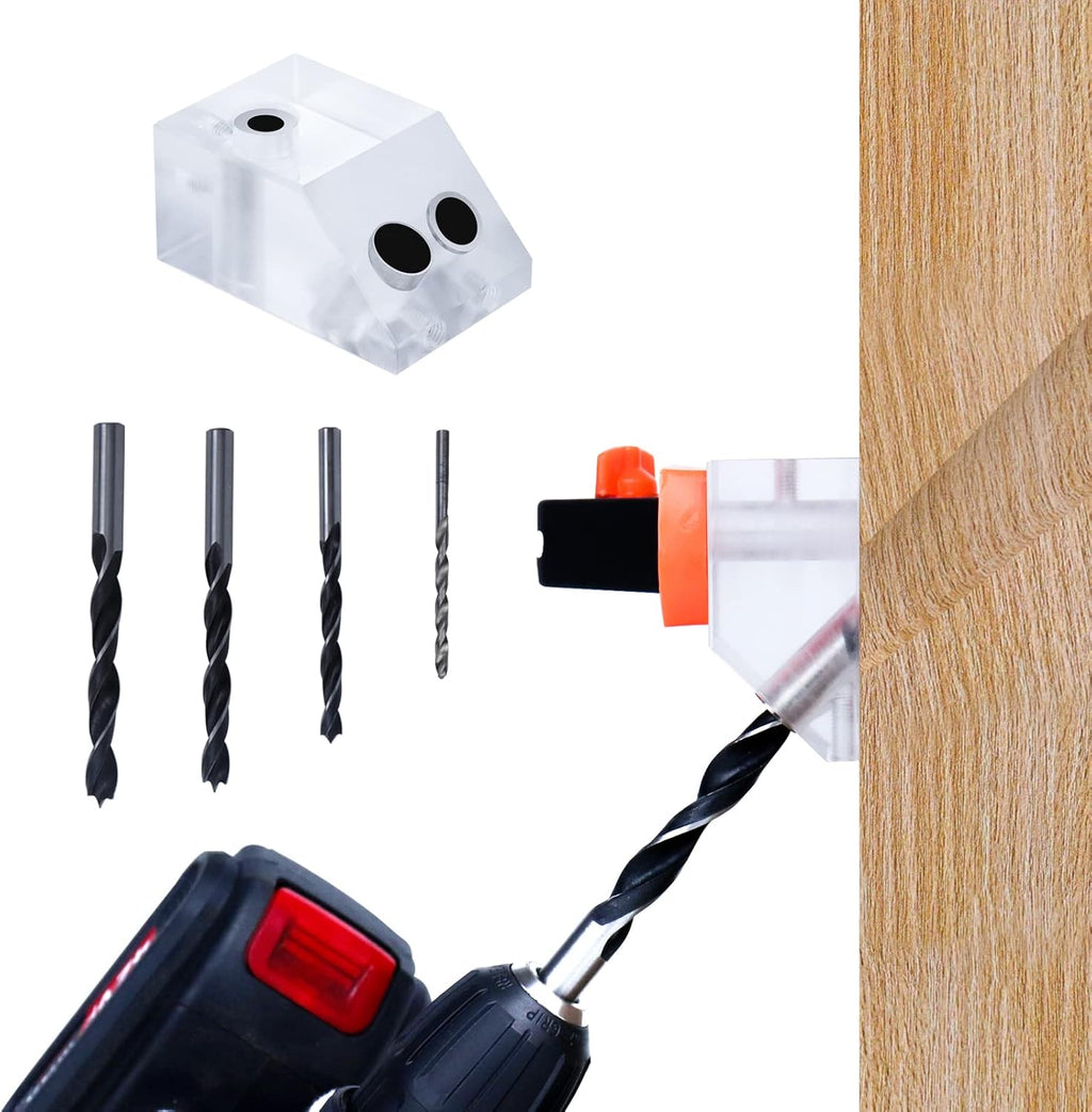 Drill Guide for Cable Railing Wood Post, Multi-Angle Visible Jig, Fit 30 45 90 Degree Deck Stair Installation L26562