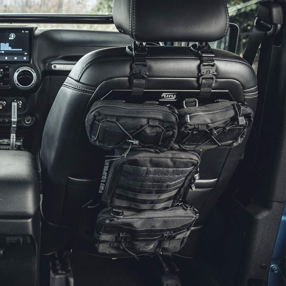 FURYENGRAVER Tactical Rigid MOLLE Insert Panel with 4 Organizer Storage Bag MOLLE Platform Solutions Modular Molle Tailgate Panel Vehicle MOLLE Seat Cover
