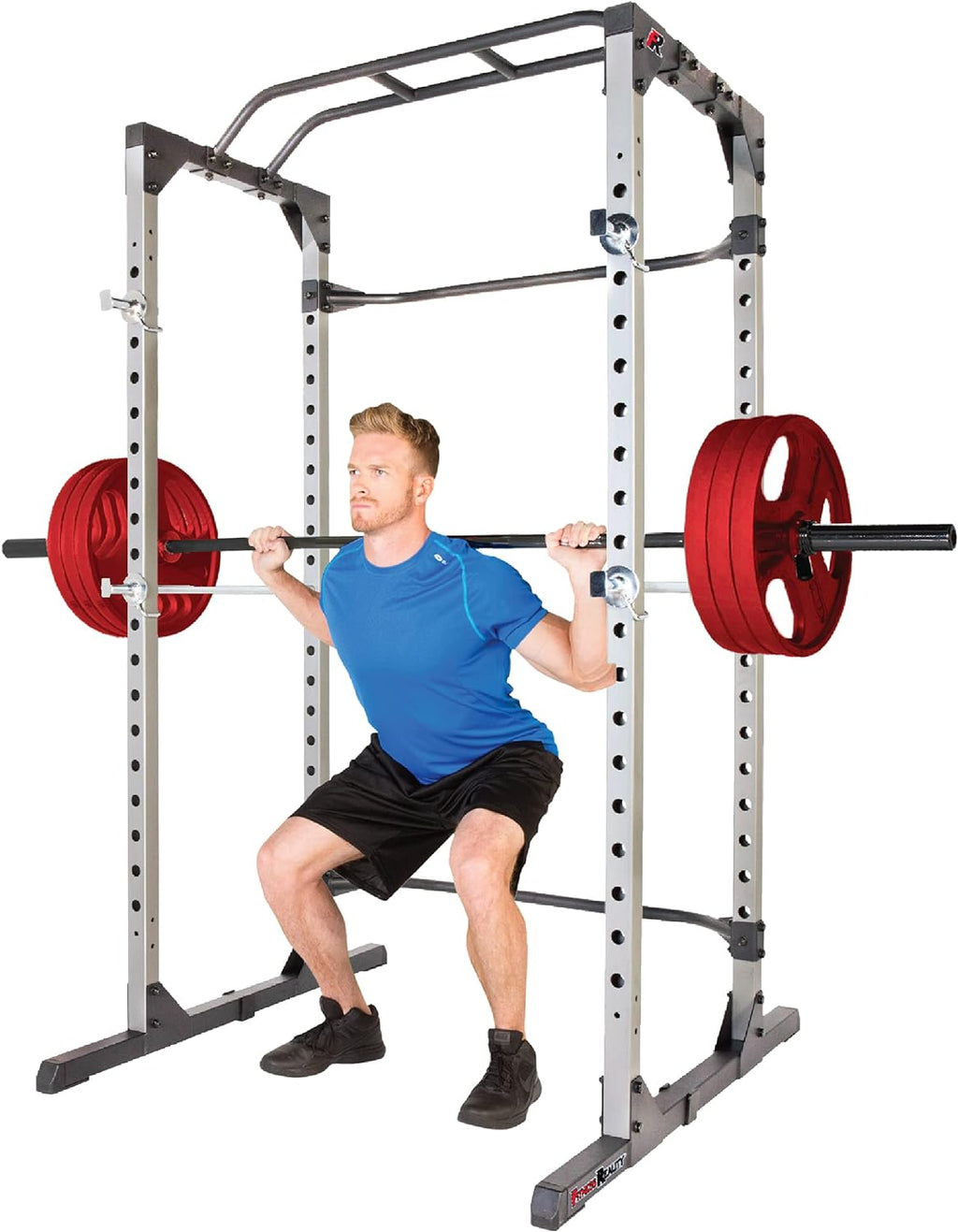 Squat Rack Power Cage with Lat Pulldown and Leg Holdown Attachment P45105