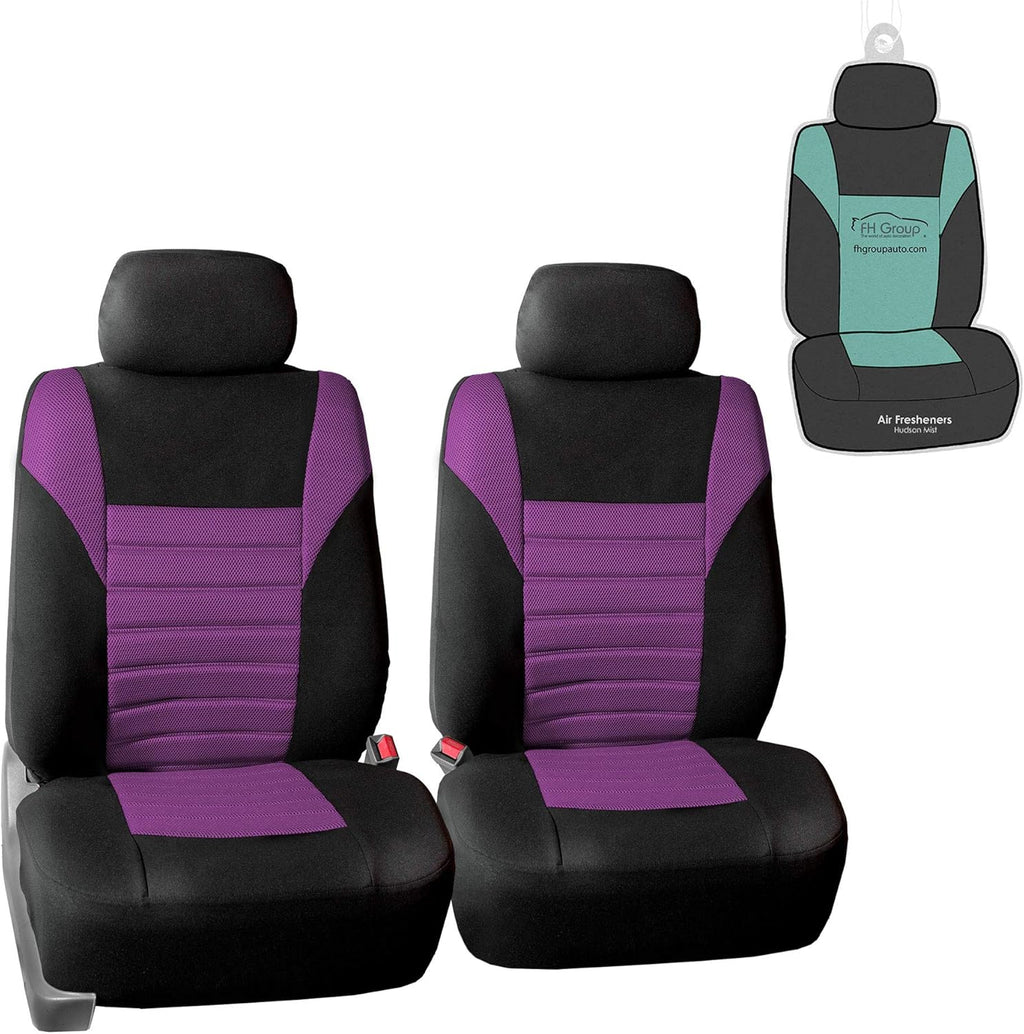 Car Seat Covers Pair Set, Airbag Compatible, Universal Fit for Cars Trucks and SUVs, Gray/Black O278981