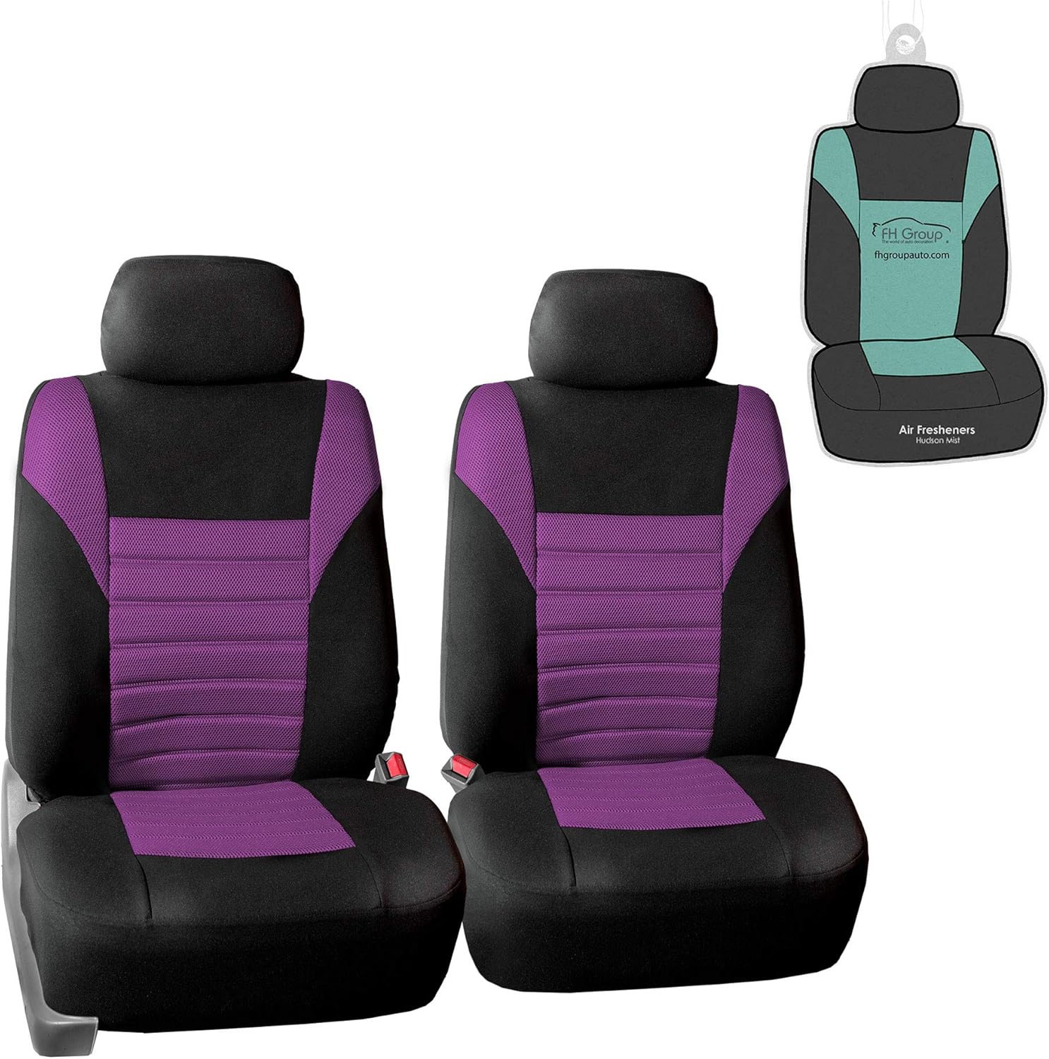 Car Seat Covers Pair Set, Airbag Compatible, Universal Fit for Cars Trucks and SUVs, Gray/Black O278981