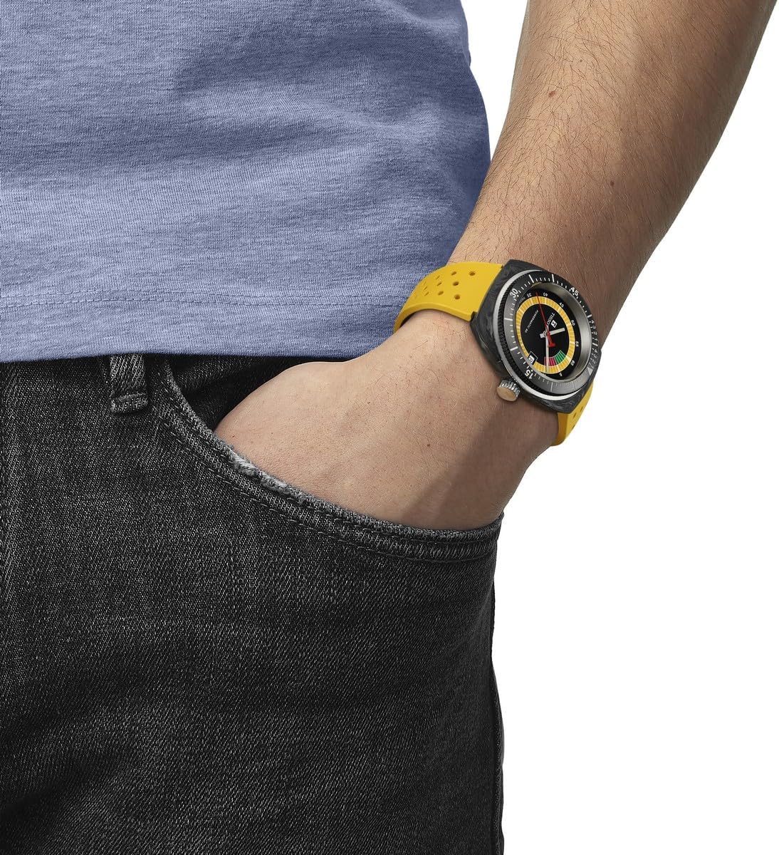 Unisex Automatic Watch with Forged Carbon Case and Rubber Strap G964727