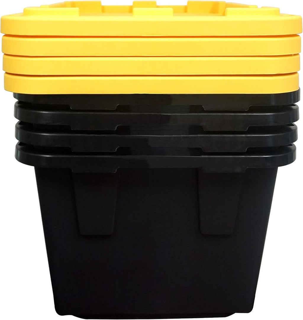 27 Gallon Heavy-Duty Plastic Storage Boxes with Lids, 4 Pack L522